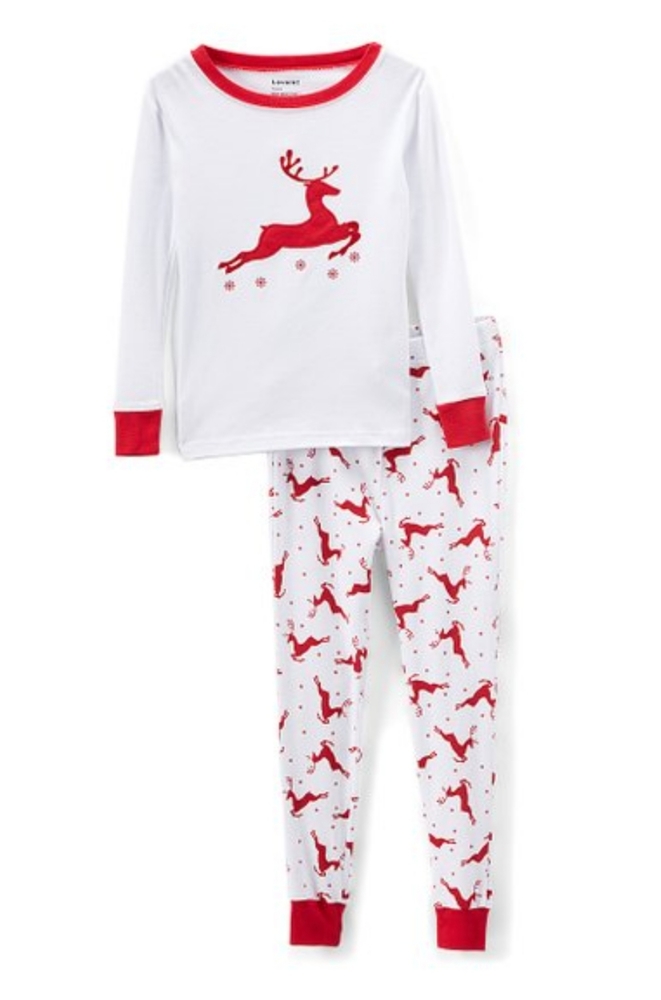 Leveret Unisex Reindeer Pajamas Set Snug Fit Christmas Holiday Cotton NEW